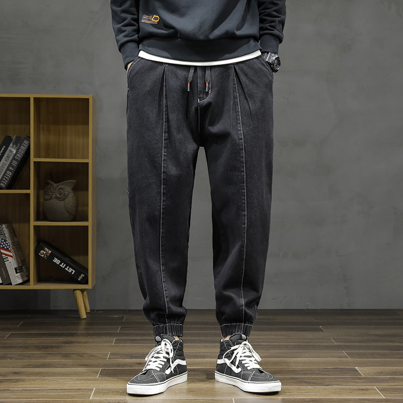 XZ304B-2-KZ2036BP65秋季白色明线大哈伦牛仔裤弹力加厚休闲,男装牛仔裤,星座304A-1