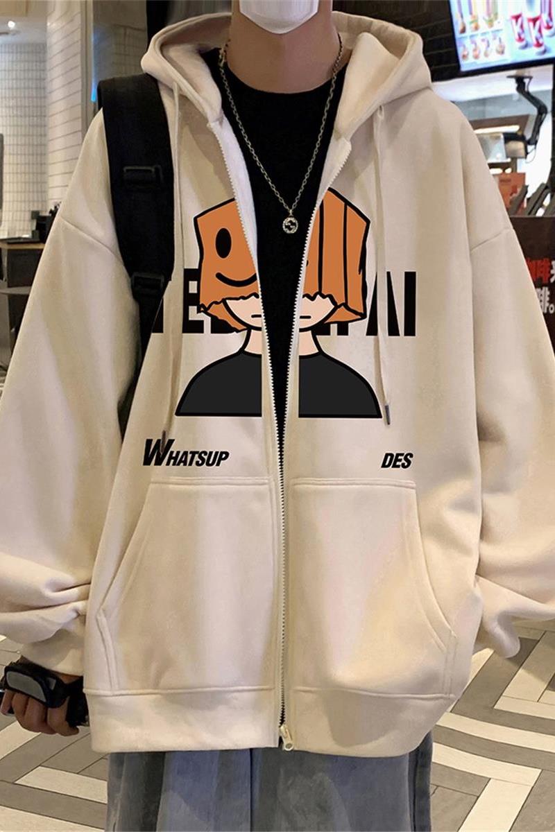 H207P70新品卫衣含棉60%连帽开衫休闲外套宽松长袖上衣,男装卫衣,星座304A-1