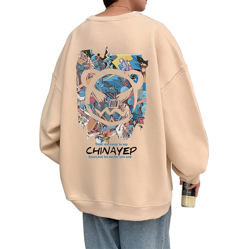 W336P35加绒45新品卫衣男长袖t恤套头情侣外套休闲宽松上衣服,男装卫衣,星座304A-1