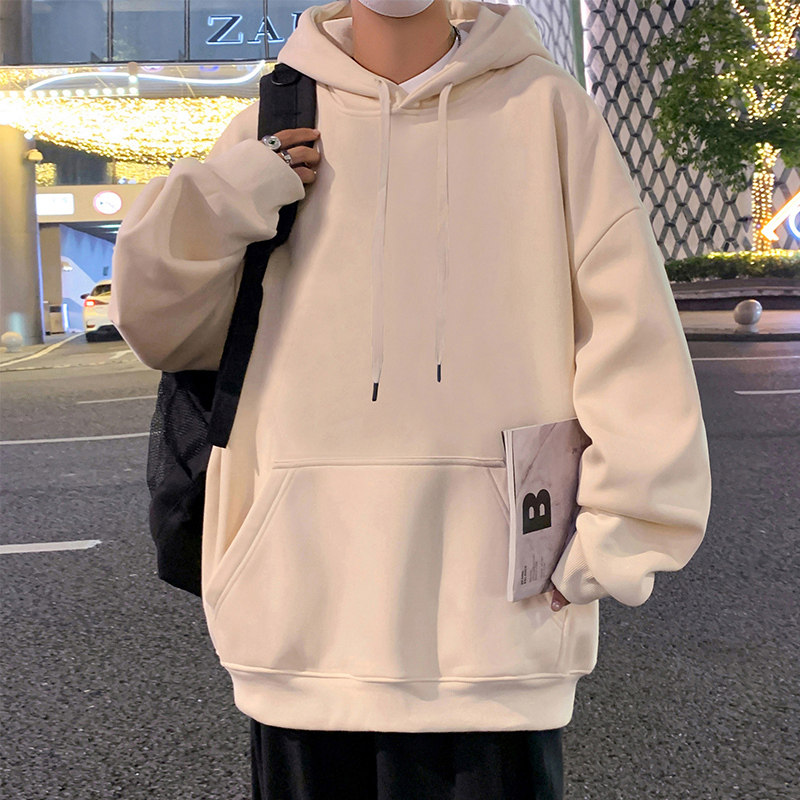 CM001P55加绒60纯棉重磅卫衣纯色新品休闲男装ins长袖连帽外套,男装卫衣,星座304A-1