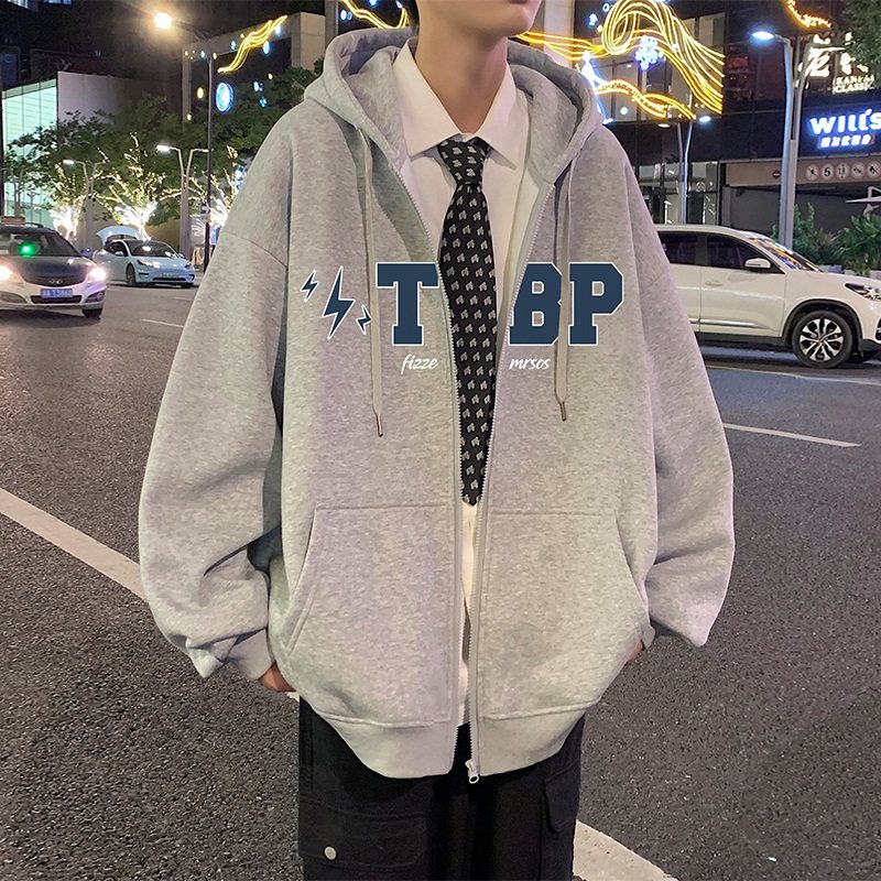 H177AP70加绒75秋冬棉涤双层复合连帽卫衣外套复古情侣拉链开衫,男装卫衣,星座304A-1