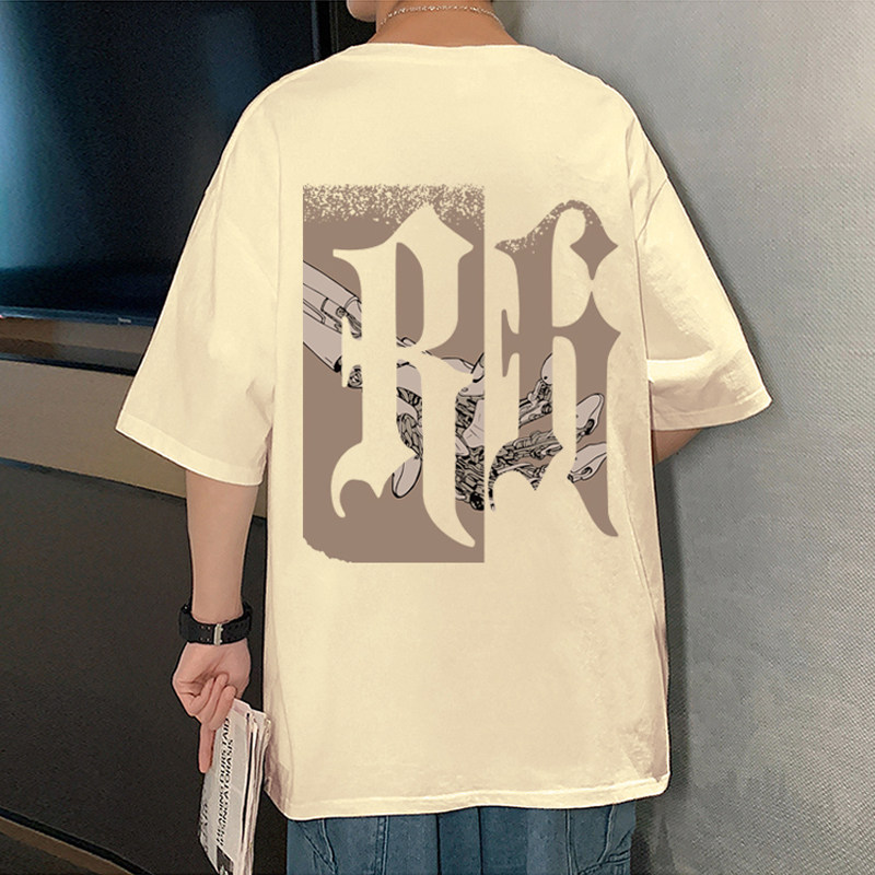 T650P26新品短袖纯棉重磅T恤男宽松半袖上衣美式纯棉体恤,男装T恤,星座304A-1
