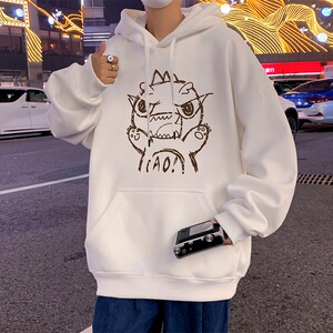 CM025P60加绒65新品纯棉卫衣小恐龙潮牌男装长袖美式休闲帽衫服图片