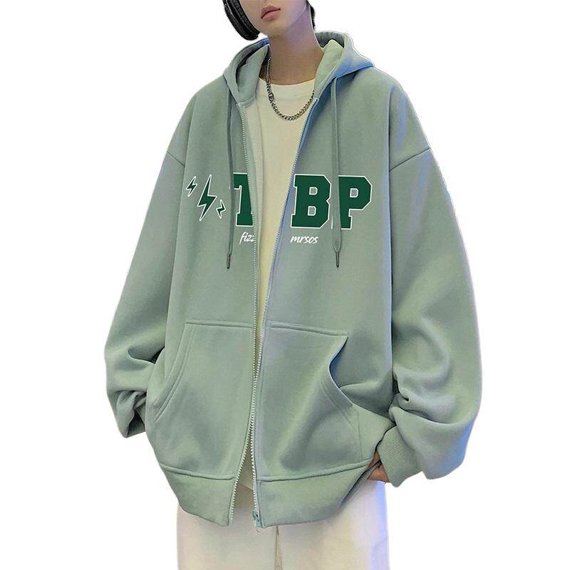 H177AP70加绒75秋冬棉涤双层复合连帽卫衣外套港风情侣拉链开衫,男装卫衣,星座304A-1