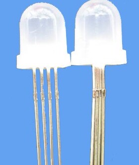 10MM全彩共阳红绿蓝三色雾状RGB四脚LED发光二极管超亮七彩散光灯