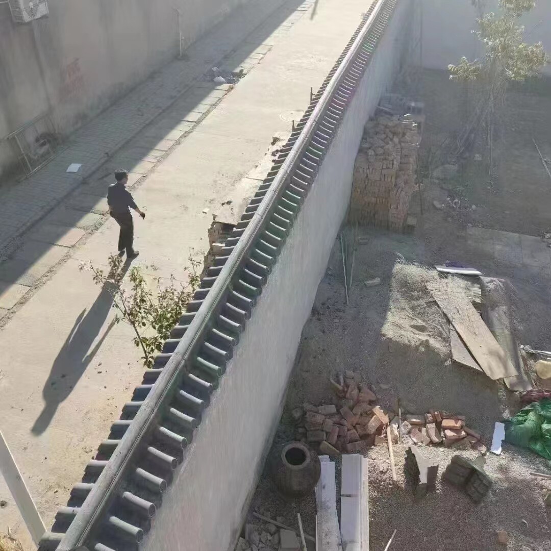 中式墙庭院围墙古水仿泥一体围墙瓦2宏祥437墙专用单面头帽青双瓦