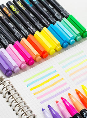 韩国慕那美monami荧光笔学生用笔标记笔马卡龙色手帐笔慕娜美601