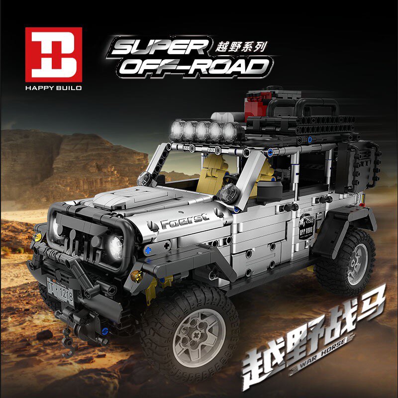 信宇TOPTOY授权越野车系列荒野巨兽牧马人拼装小颗粒积木玩具模型