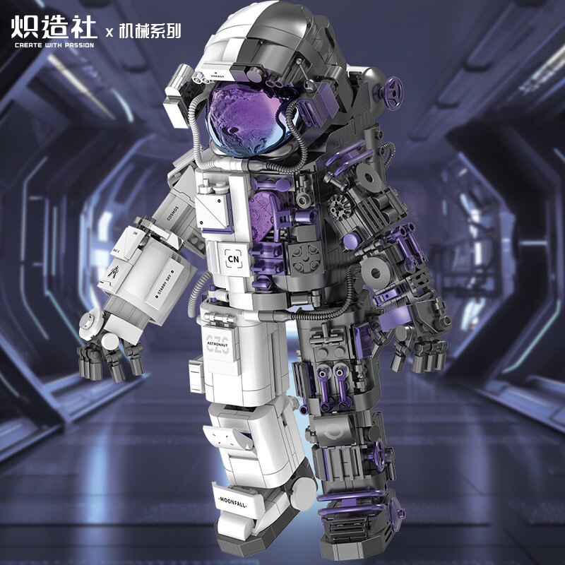 炽造社硬核工业机械系列大熊猫机器人天空宇航员拼装积木玩具模型