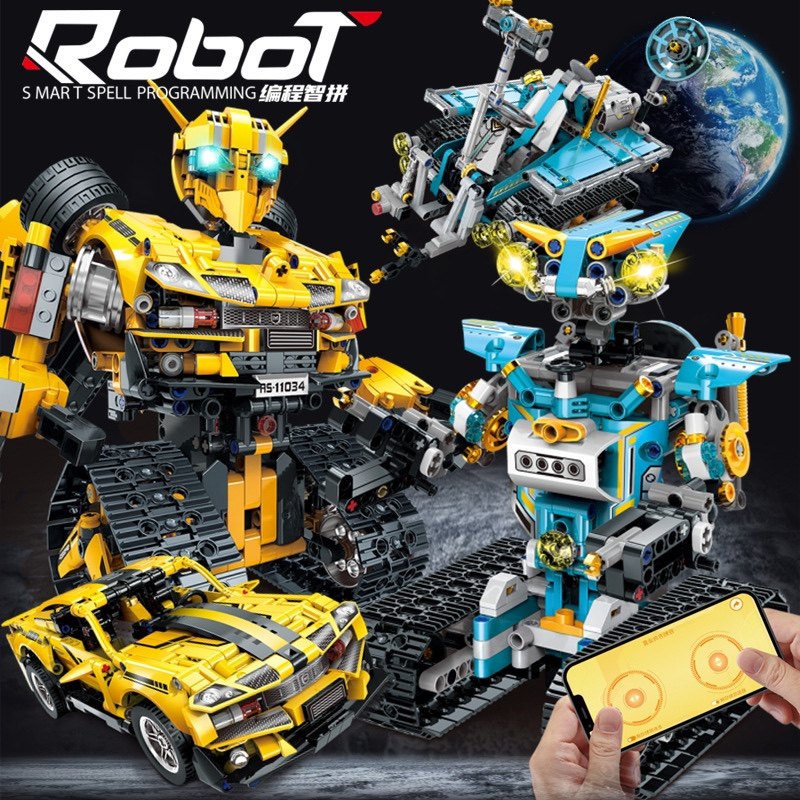 涌乐星11034-037编程两变系列遥控机器人汽车拼装diy积木玩具模型,玩具/童车/益智/积木/模型,普通塑料积木,淘宝优惠券,粉丝福利购,淘宝优惠卷