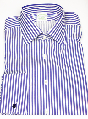 布克兄弟免烫条纹长袖衬衫Milano修身BrooksBrothers抗皱高级时尚