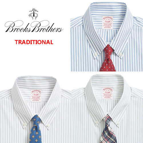布克兄弟专柜长袖条纹衬衫supima宽松brooksbrothers免烫抗皱男士