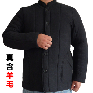 羊毛老大级男装男士棉衣棉袄中老年人加厚外套爸爸装衣服软棉袄