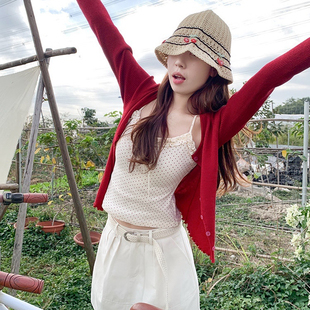 花苞裙 Y.JIA 波点木耳边吊带 配腰带 Y26 套装 伊嘉 3件套