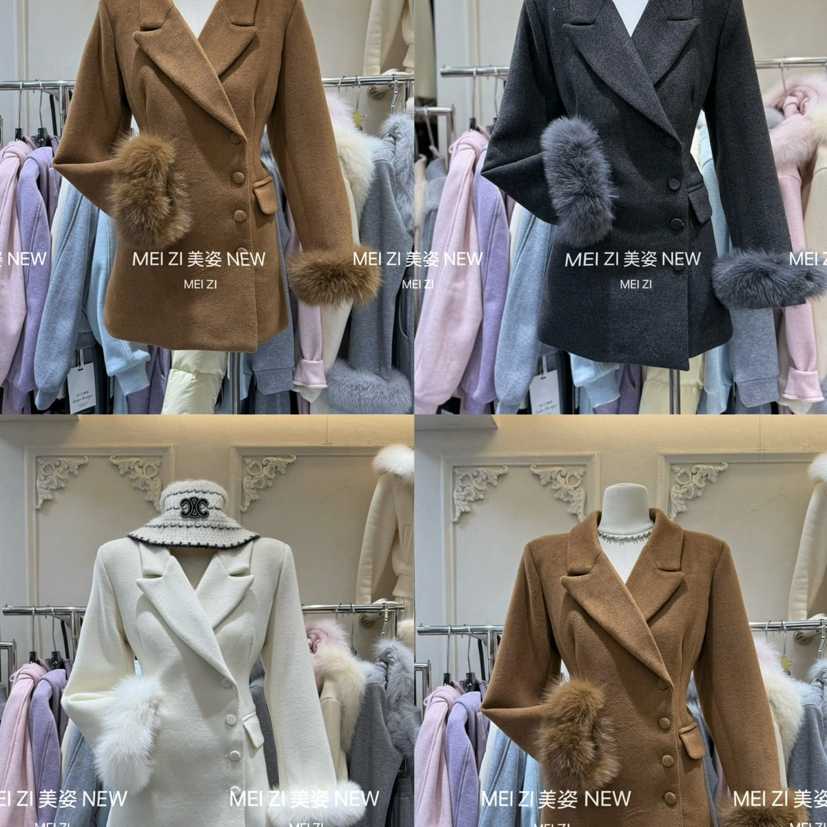 MEI ZI 美姿-高级感气质收腰显瘦西装保暖羽绒服外套98218