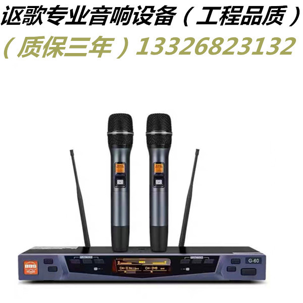 BBS专业无线话筒一拖二U段婚庆演出防啸叫家用ktv专用k歌麦克风