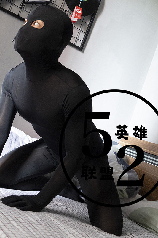 黑色开眼丝滑半透明莱卡弹力紧身衣 全包zentai包邮 可定制