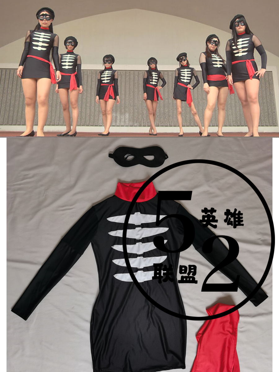 特摄giga  女战斗员服装黑色莱卡拼接反派cosplay 表演服装