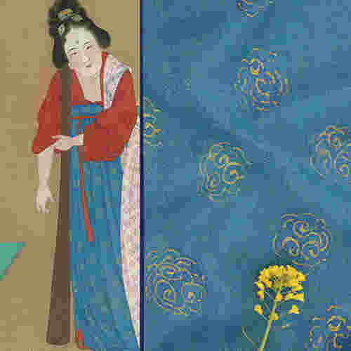 捣练图还原 新中式强捻100支纯苎麻面料布料原创设计女服装连衣裙