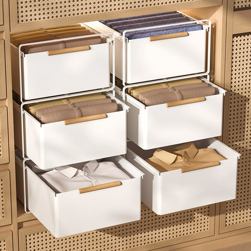 衣柜拉篮抽屉式衣物分层隔板神器