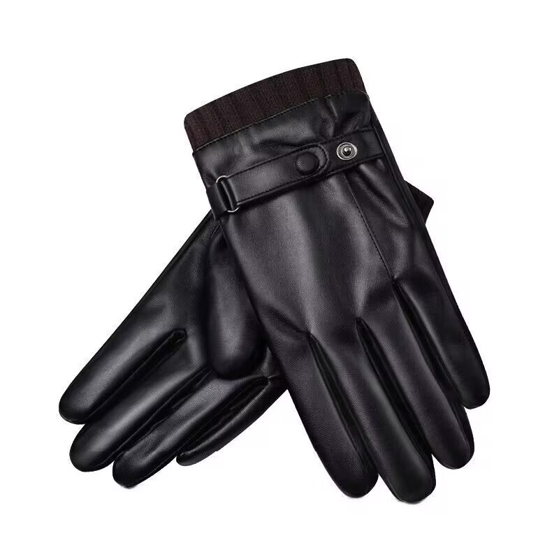 花花公子皮手套男士冬季骑车加绒骑行摩托车触屏保暖防风真皮手套