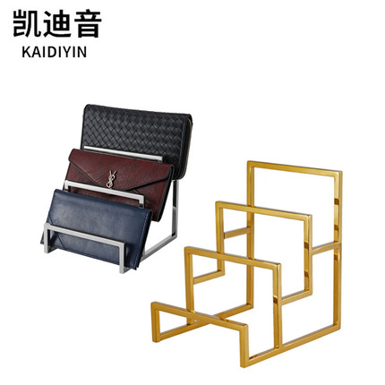 Kaidiyin Stainless Steel Wallet Display Stand Three-Layer Bag Rack Handbag Storage Rack Shopping Mall Leather Bag Display Rack