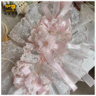 珥东手作Lolita浅粉色樱花发带甄嬛传联名杏花微雨边夹汉洋折衷lo