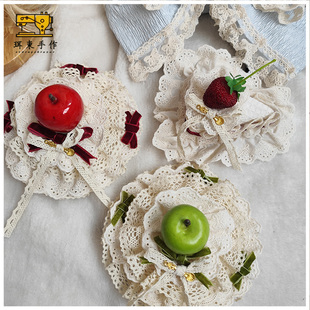 珥东手作Lolita生成色蕾丝小礼帽苹果小物lo娘甜美蛋糕配饰头饰夹