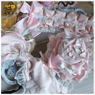 珥东手作洛丽塔缘结恋曲粉色小物发箍kc大蝴蝶结小礼帽甜美发带lo