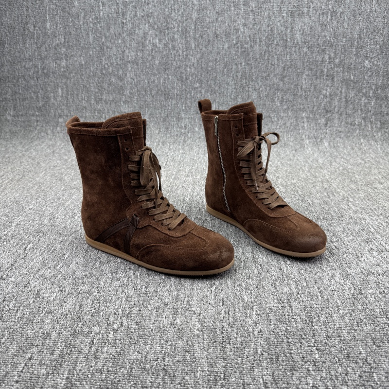 德训靴内增高系带磨砂皮拳击靴