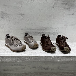 欧洲站先锋名典2025秋季新款欧货真皮复古运动德训鞋女系带阿甘鞋