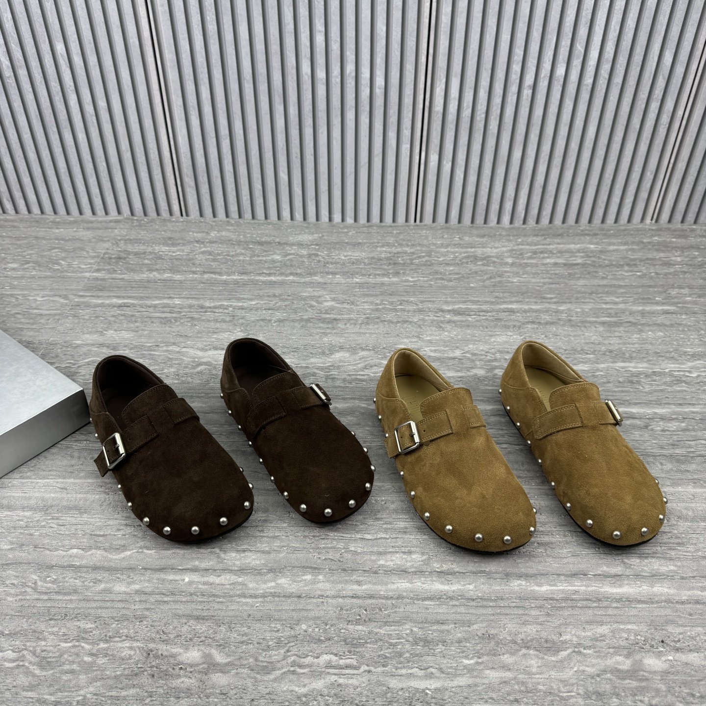 欧洲站欧货2026春季新款磨砂皮铆钉勃肯鞋女鞋平底一脚蹬休闲单鞋,女鞋,勃肯鞋/软木鞋,淘宝优惠券,粉丝福利购,淘宝优惠卷