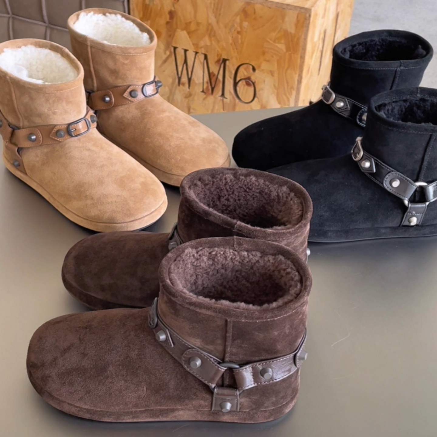 WM6雪地靴冬季平底短筒棉靴女鞋