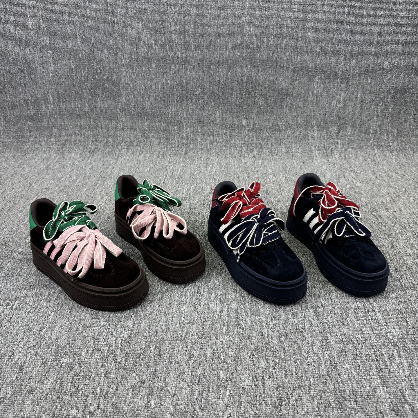 百搭厚底双系带磨砂皮休闲鞋女鞋