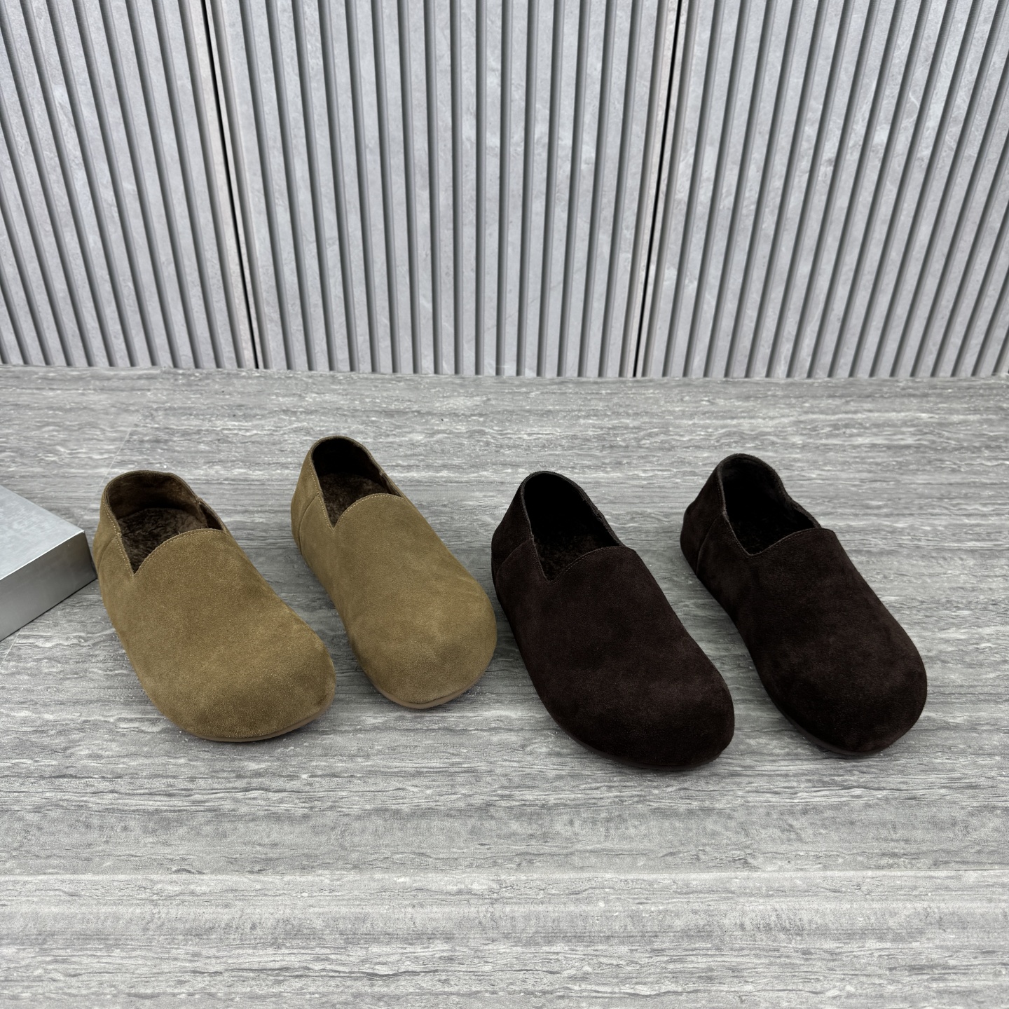 平底豆豆鞋简约一脚蹬加绒女鞋