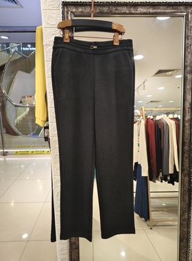 商场同款55136新款女2025冬季时尚气质修身雾语羊毛筒喇休闲裤潮