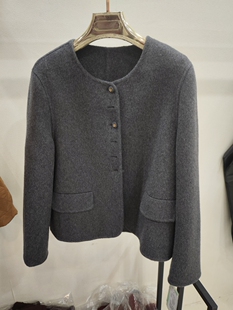 高端双面羊绒大衣女短款小个子2023秋冬新款高级感妈妈装呢子外套