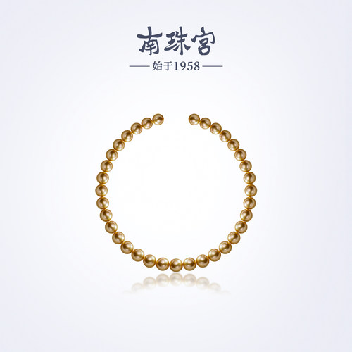南珠宫南洋金珠海水珍珠项链强光泽浓金奢华收藏级珠宝