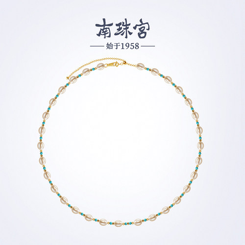 南珠宫S925银淡水珍珠蓝松石