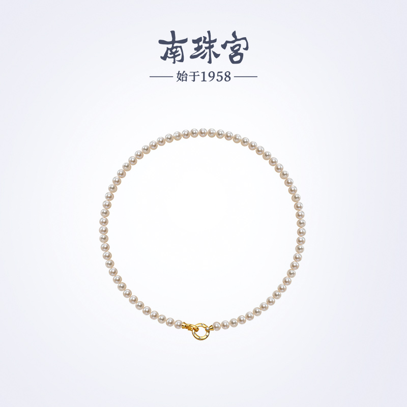 南珠宫925银淡水珍珠项链强光送妈妈C-HJX129SD-J