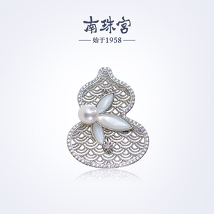 南珠宫福禄淡水珍珠胸针日常百搭通勤生日礼物送妈妈圣诞礼物