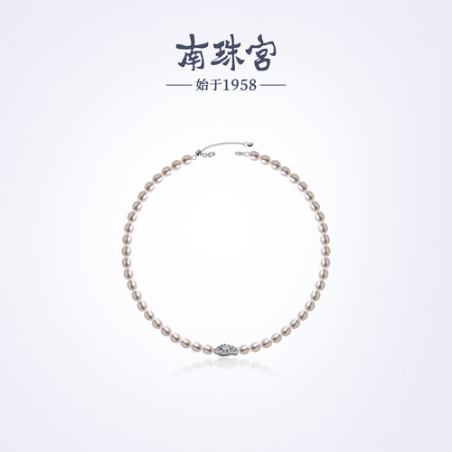 南珠宫925银淡水珍珠项链年轻款生日礼物送女友C-HJX153SD-Y