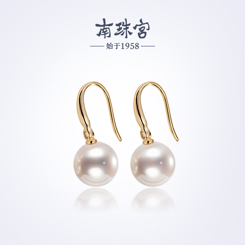 南珠宫925银淡水珍珠耳环耳钩简约通勤百搭送女友C-CYE078SD-J