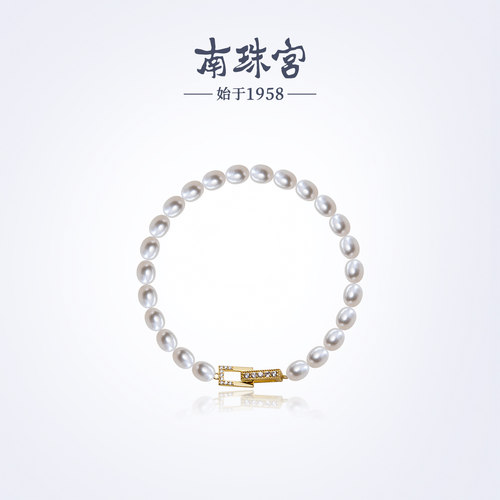 南珠宫925银淡水珍珠手链小米珠年轻款百搭通勤女C-S079SD-J