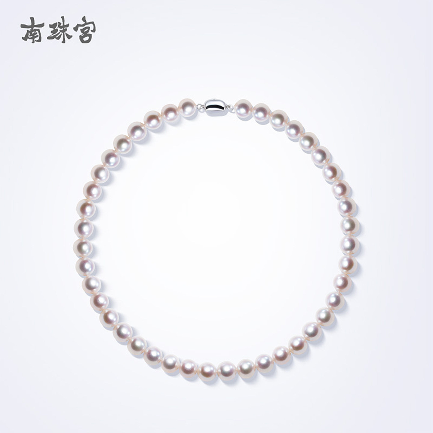 南珠宫淡水珍珠项链女近圆颈链图片