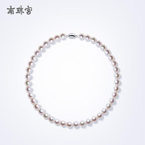 南珠宫淡水珍珠项链女近圆颈链