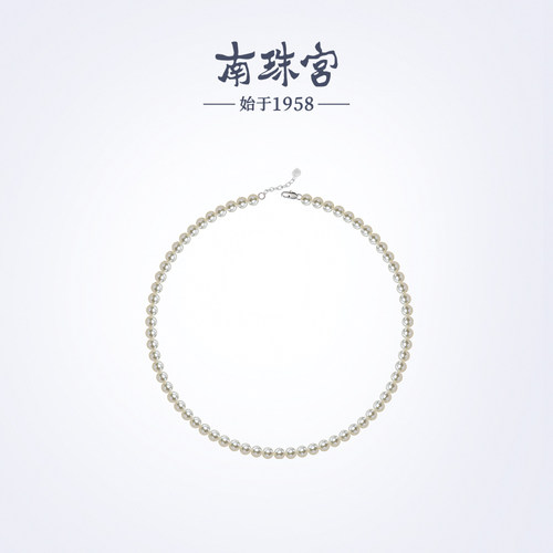 南珠宫奢贵 海水珍珠项链圆形强光时尚轻奢送女友礼物精致 X039N