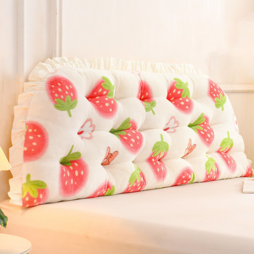 温馨床头靠背垫沙发靠枕宿舍床上靠垫看书防撞软垫绑带固定加绒 - 封面