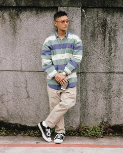 重磅 MADNESS STRIPE SHIRT 余文乐同款潮牌日产水洗条纹长袖衬衫