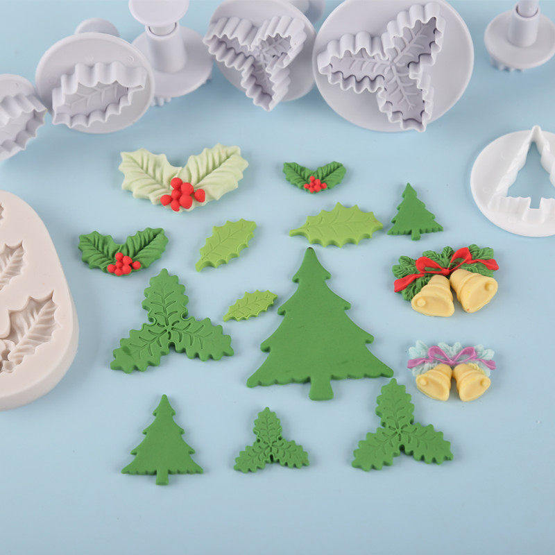 圣诞叶树叶翻糖馒头切模巧克力模